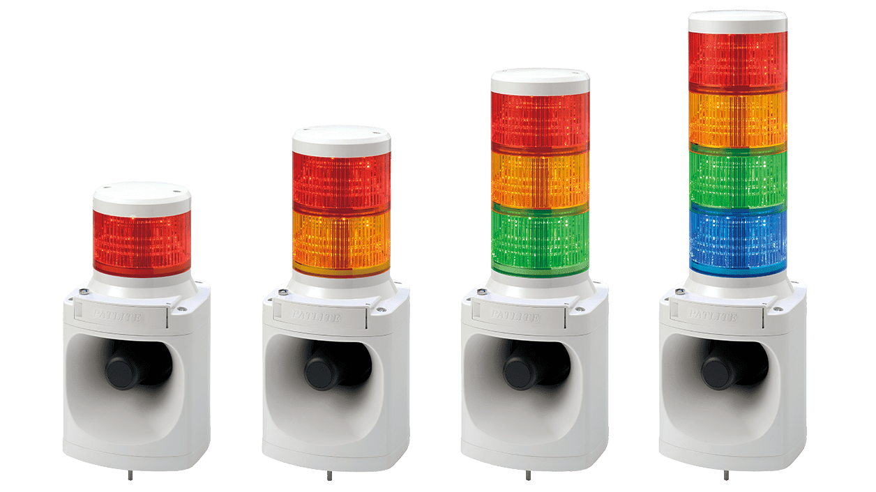 Φ100mm LED 점등형 시그널 타워 일체형 전자음 경보기 LKEH-FA/C/D/E