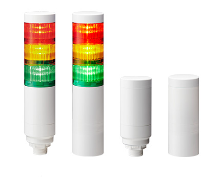 IP67/IP69K 등급 Φ60mm LED 신호 타워, M12 커넥터 LR6+FB295