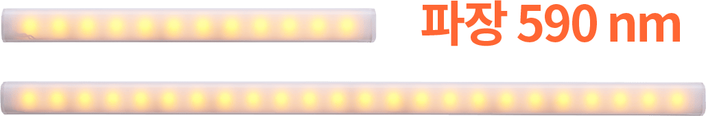 CLA-02 황색, 중심 파장 590 nm 스펙트럼